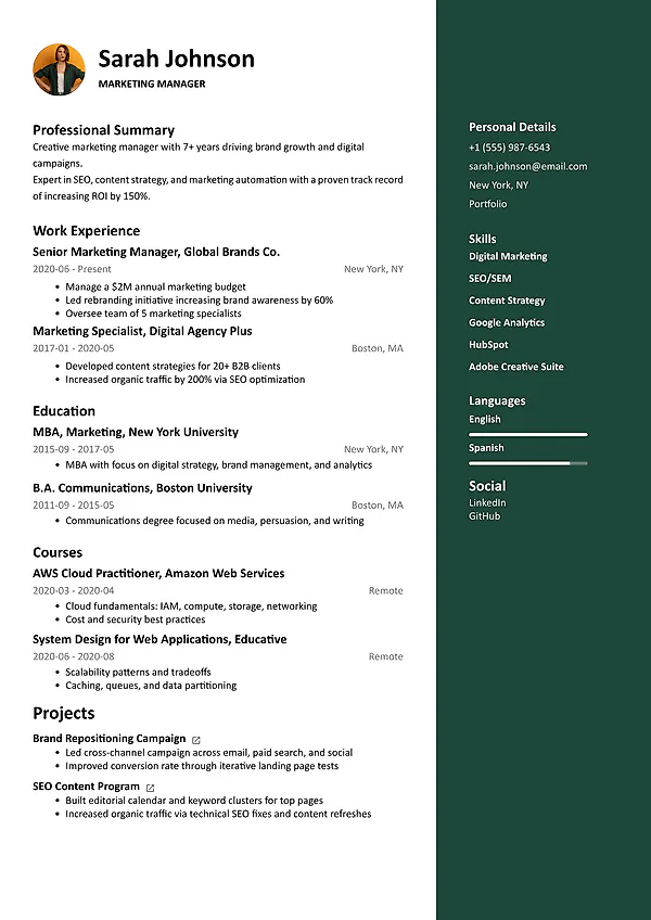 Vivid professional resume template